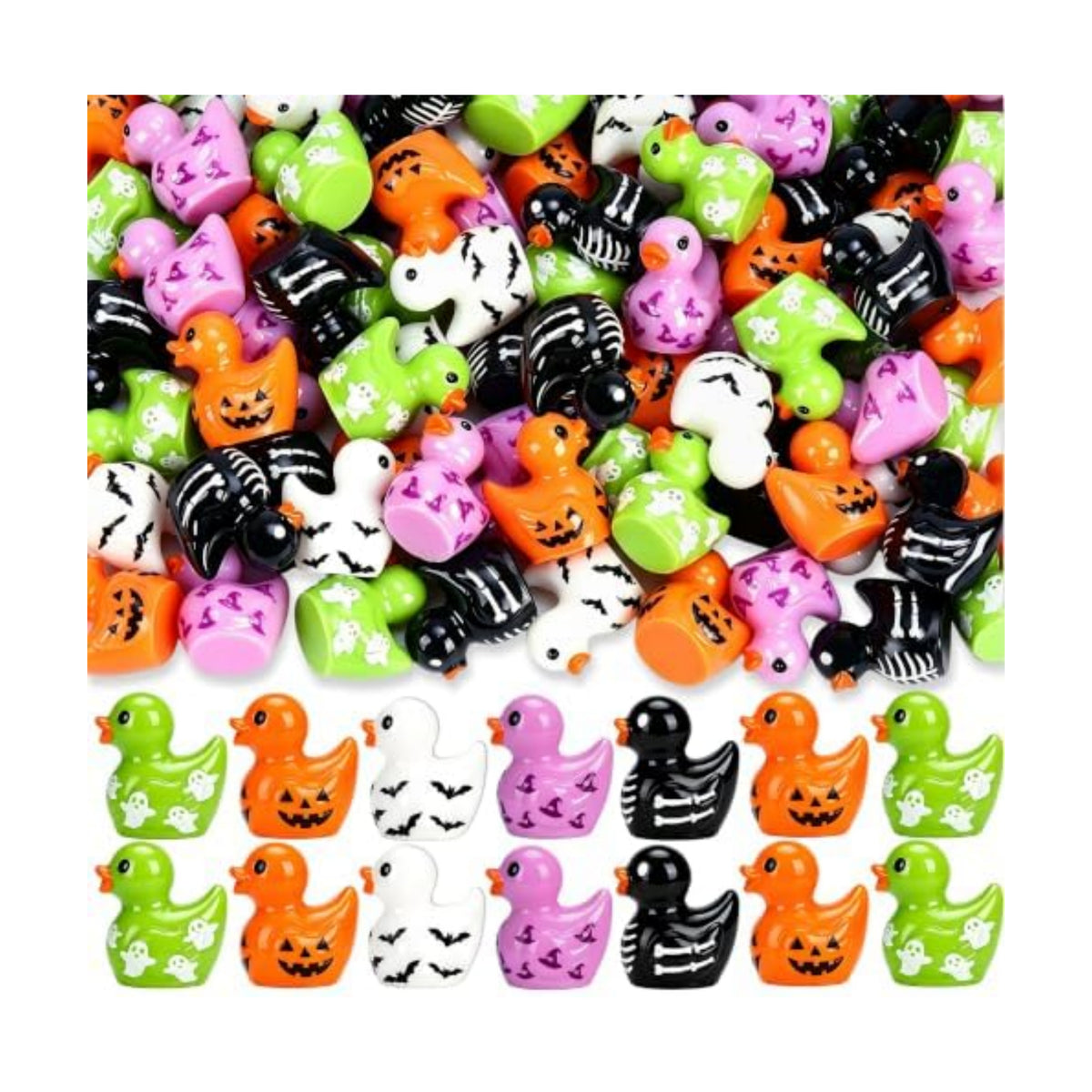 120Pcs Halloween Mini Resin Ducks Miniature Halloween Trinkets