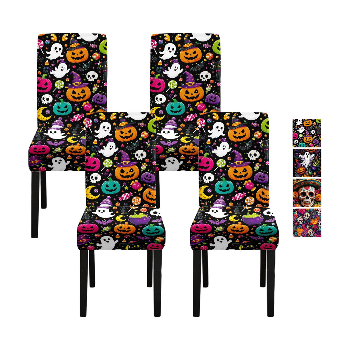 Christmas Chair Covers Set of 4, Snowman with Gifts Dining Chair Slipcovers, Stretchable Holiday Chair Protectors with Snowflakes,85