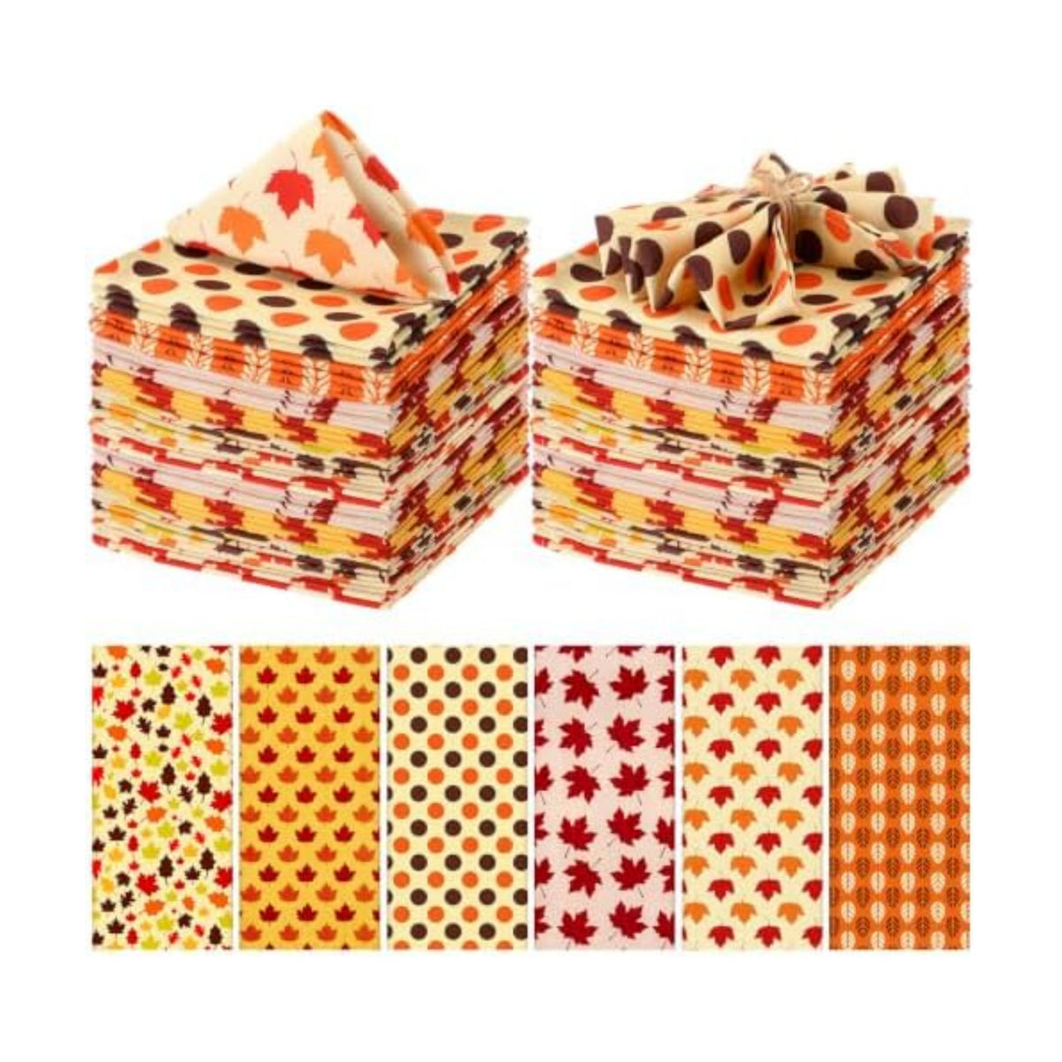 Mixweer 24 Pack Fall Thanksgiving Cloth Napkins Bulk, 15 x 15 Inch