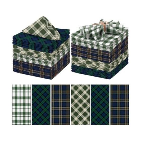 Mixweer 24 Pack Christmas Cloth Napkins Bulk, 15 x 15 Inch