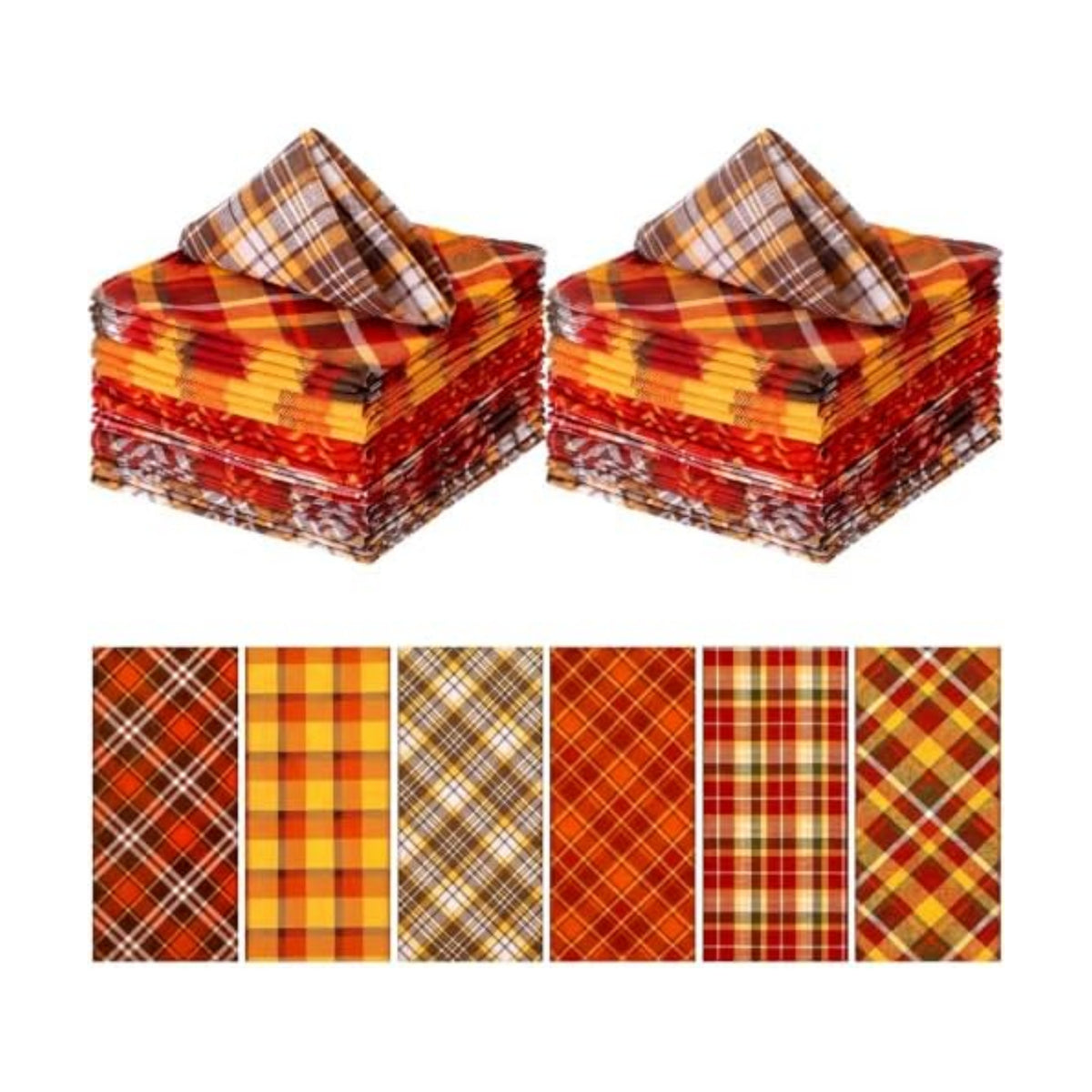Mixweer 12 Pack Fall Thanksgiving Cloth Napkins Bulk, 15 x 15 Inch
