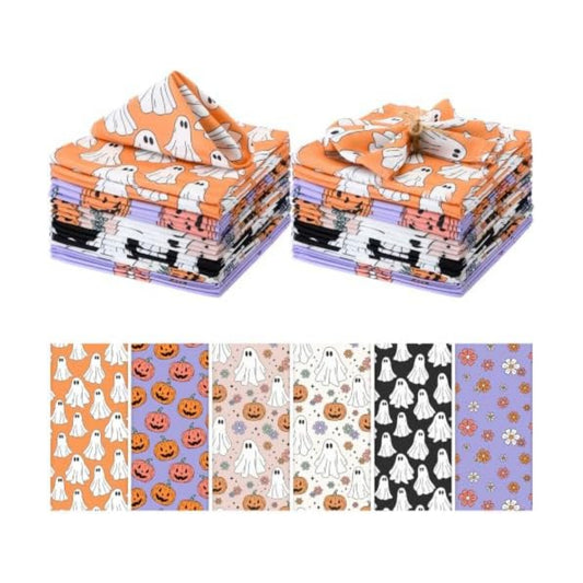 Mixweer 12 Pack Halloween Cloth Napkins Bulk, 15 x 15 Inch Square