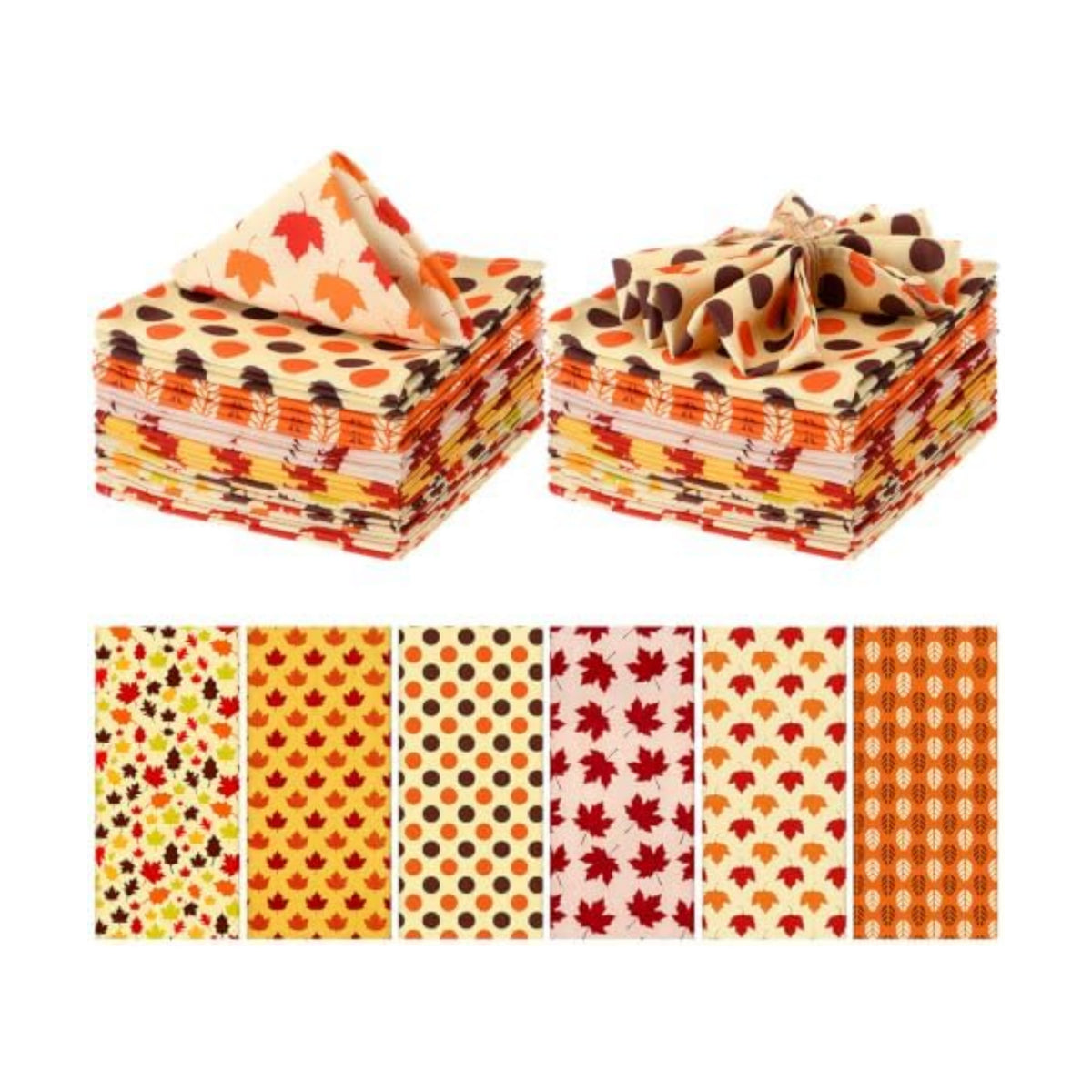 Mixweer 12 Pack Fall Thanksgiving Cloth Napkins Bulk, 15 x 15 Inch