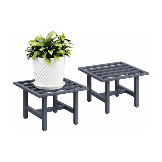 Heavy Duty Metal Plant Stand Outdoor, 330 lbs Wrought Iron Square Plant Stand Indoor, Rustproof Low Pedestal for Large