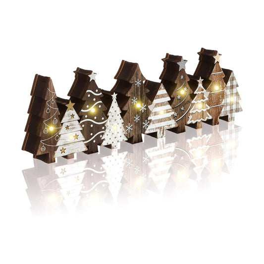 Yousoontic Lighted Christmas Tree Decor, Rustic Xmas Table Centerpieces