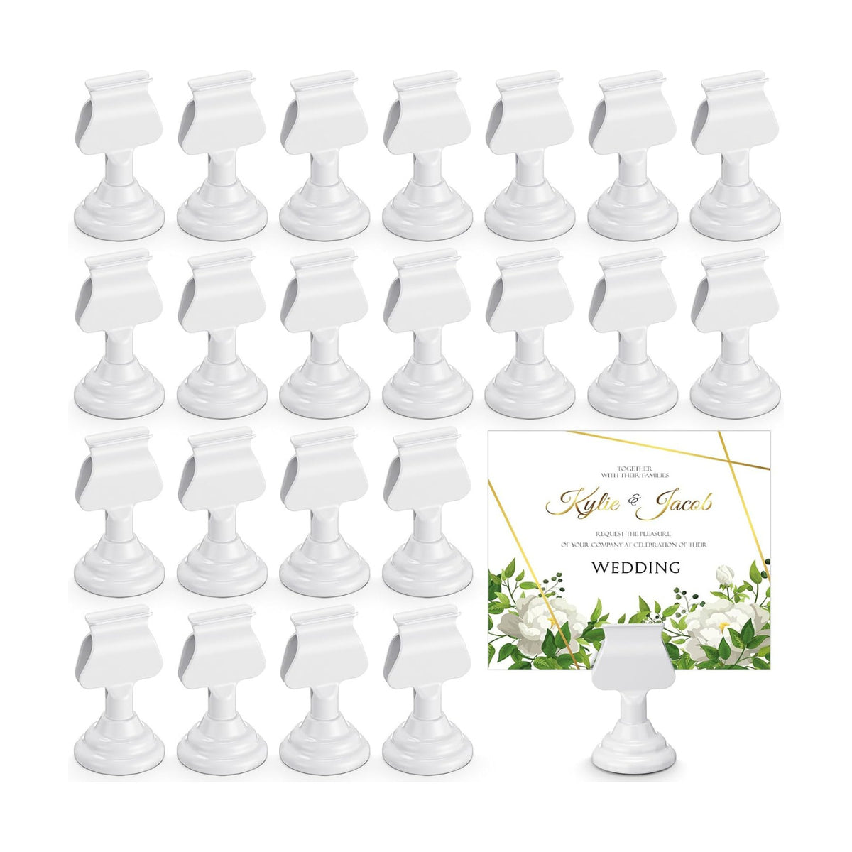 Kathfly Metal Table Number Holders 1.7 inch Mini Place Card Holders Bulk Harp-clip Table Sign Stands Card Holder