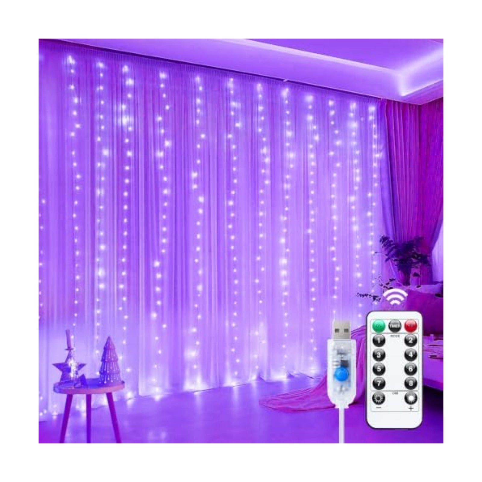 Minetom Halloween Curtain Lights, 300 LEDs Twinkle Fairy Lights, 8 Modes