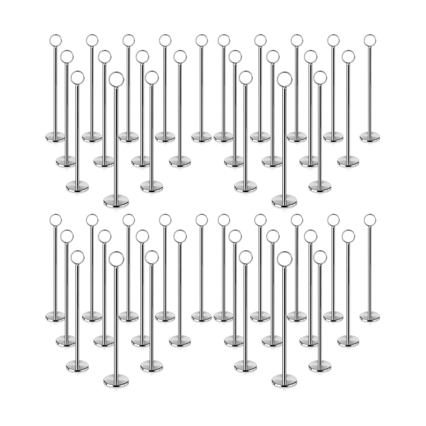 New Star Foodservice 23244 Steel Ring-Clip Table Number Holder/Number Stand/Place Card Holder, Set of 12, 12-Inch (Pack