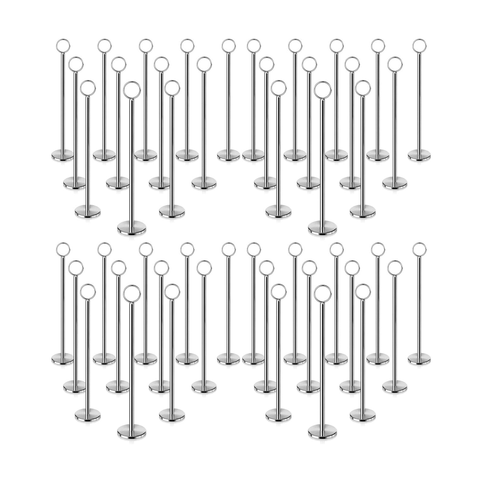 New Star Foodservice 23244 Steel Ring-Clip Table Number Holder/Number Stand/Place Card Holder, Set of 12, 12-Inch (Pack