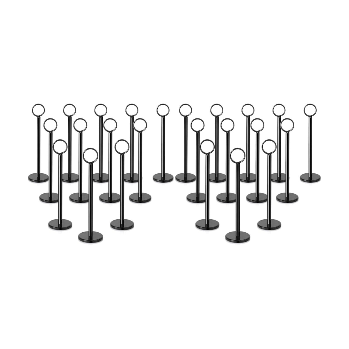 New Star Foodservice Ring-Clip Table Number Holder / Place Card Stand, 8 Inch, Black Finish, Set of 12 (Pack of 2)