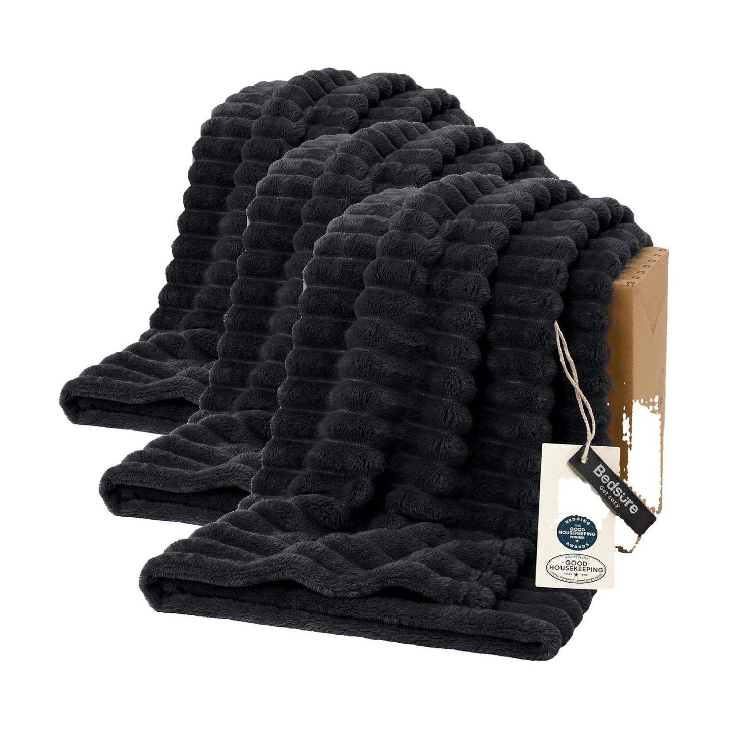 Bedsure GentleSoft Black Throw Blankets for Bed - Dog Blankets for Couch, Cozy Soft Cute Fleece Outdoor Travel Camping