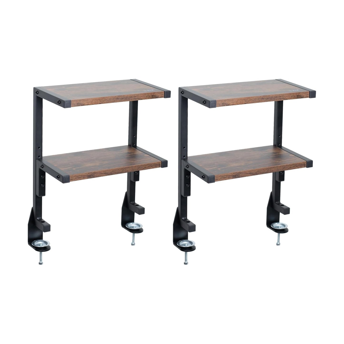 VIVO Vintage Brown Clamp-on 13 inch 2-Tier Desk Shelf, STAND-SHELF2C-N (Pack of 2)