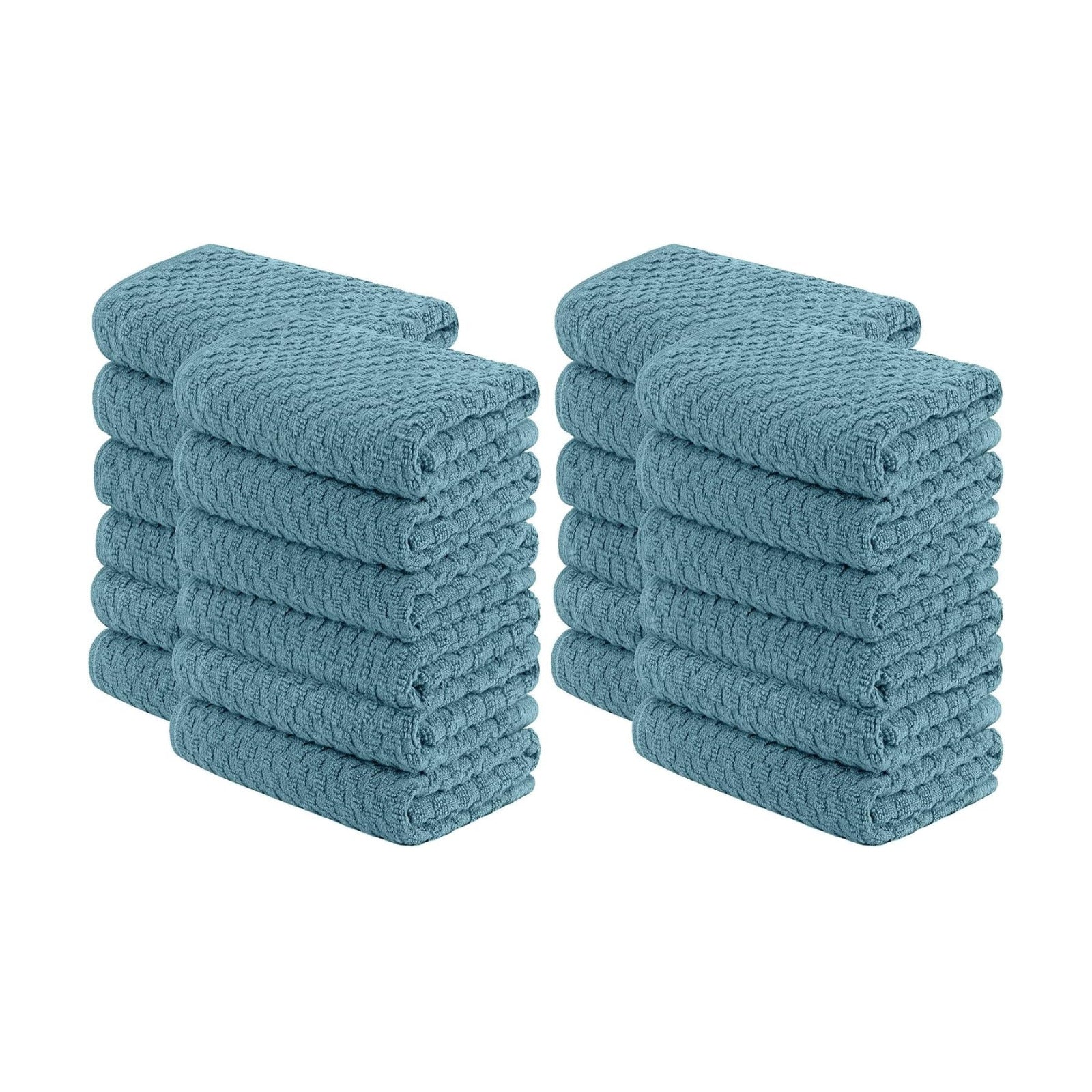 Super Absorbent Kitchen Towels 24 Pack - Premium 100% Cotton Kitchen Towels, 450GSM Thick Machine Washable Aqua Dish