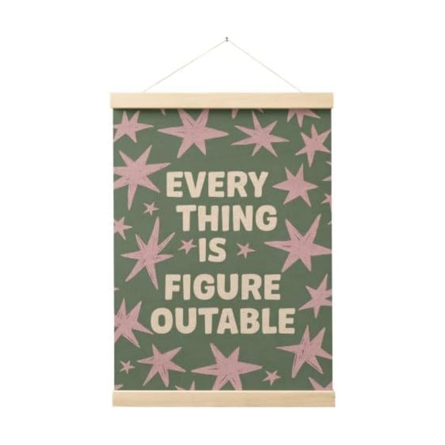 FGFK Everything Is Figureoutable Inspirational Wall Art Poster Hanger Frame