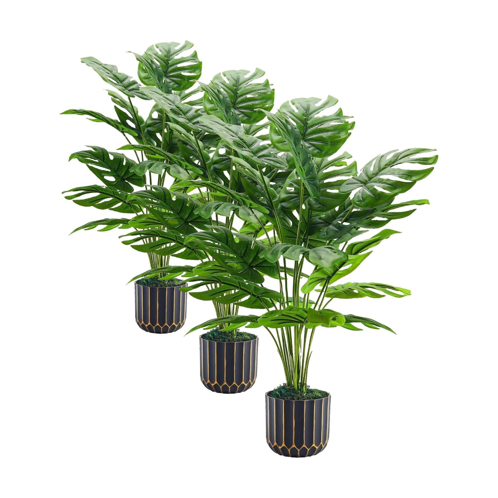 Der Rose 28'' Fake Plants Tall Artificial Monstera Faux Plants Indoor Outdoor Tree for Living Room Home House Decor