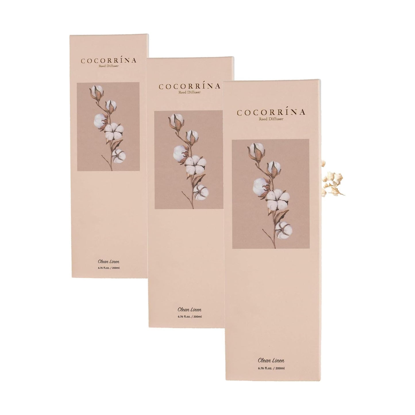 Cocorrína Reed Diffuser Set, Clean Linen 6.7 fl oz Scented Diffuser with Sticks Home Fragrance Reed Diffuser for