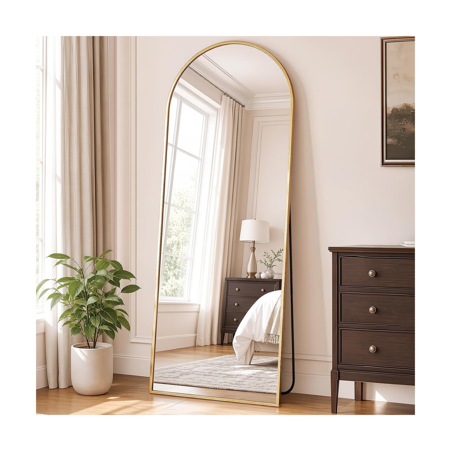 DUMOS 63"x20" Arched Full Length Floor Mirror, Full Body Mirror with Stand