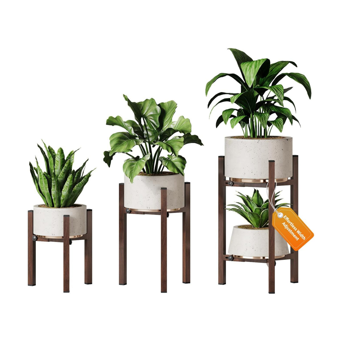 Plant Stand Indoor 3 Pack, Metal Modern Indoor Plant Stand Adjustable, Heavy Duty Single Plant Stands Outdoor Corner