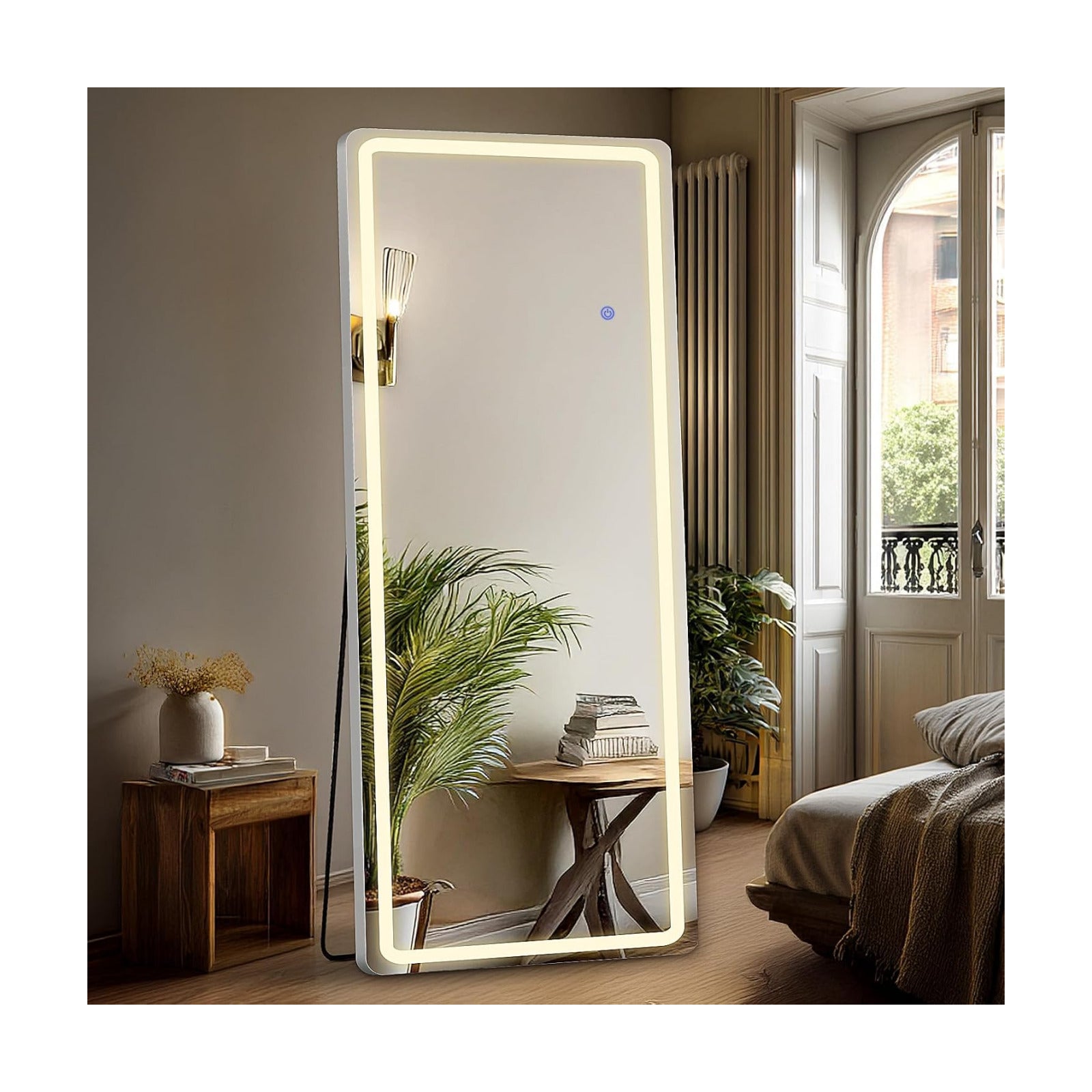 DUMOS Full Length Mirror with Light, 21"x64" LED Floor Standing Mirror