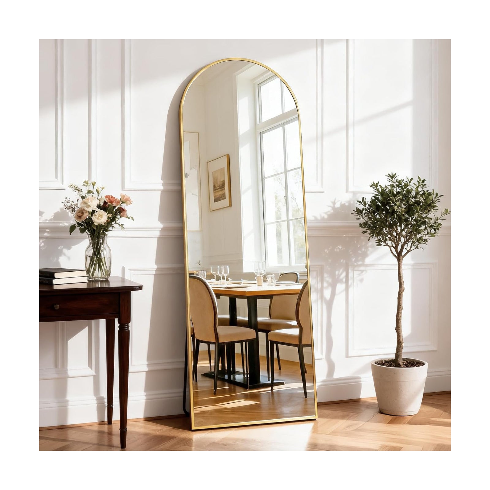 DUMOS Arched Mirror Full Length Floor, 59x16 Inch Full Body Standing Mirror