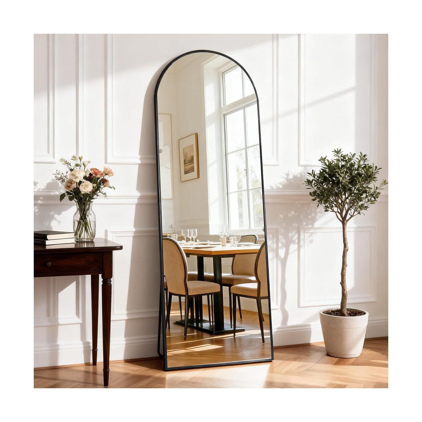 DUMOS Arched Mirror Full Length Floor, 59x16 Inch Full Body Standing Mirror