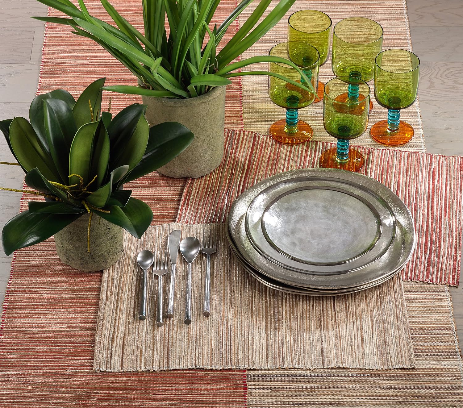 Saro Lifestyle Melaya Collection Shimmering Woven Nubby Table Runner, 14"x54", Rust